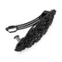 Black floral barrette hair clip by Beige Eros, decorative hair accessory with floral design for stylish hair styling.