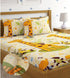 Yellow fitted bedsheet for kids featuring giraffe print from Lilac Hercules, perfect for children&