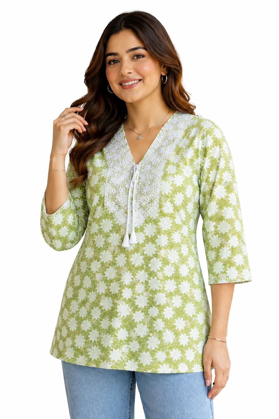 Women’s casual Kurti top by Champagne Windroot, featuring a comfortable and stylish design in vibrant fabric.