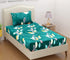 Blue and beige cotton bedsheet for single bed by Lilac Hercules, featuring a soft, smooth fabric ideal for home bedroom decor.