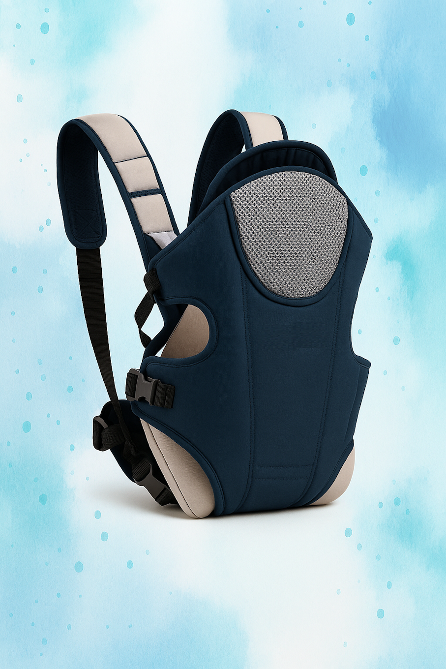 Gray Themis 3-in-1 ergonomic adjustable sling carrying bag for kids and babies, shown in blue and grey with multiple carrying options.