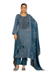 Women’s navy traditional embroidery kurta set with intricate designs, paired with jewelry from Taupe Rhea, size 3XL.