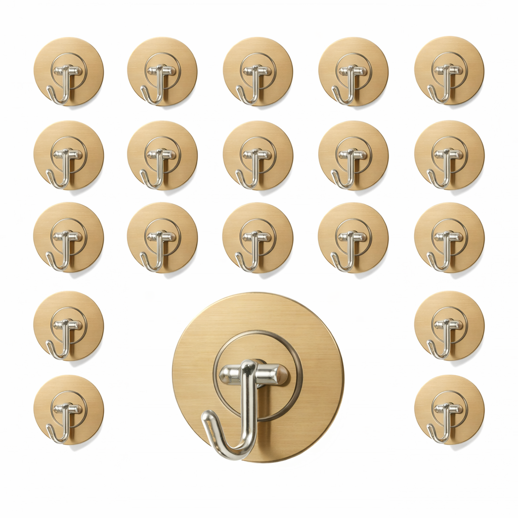 Ultramarine Nyx wall hooks for hanging clothes and accessories, mounted on a wall in a home or garden setting.