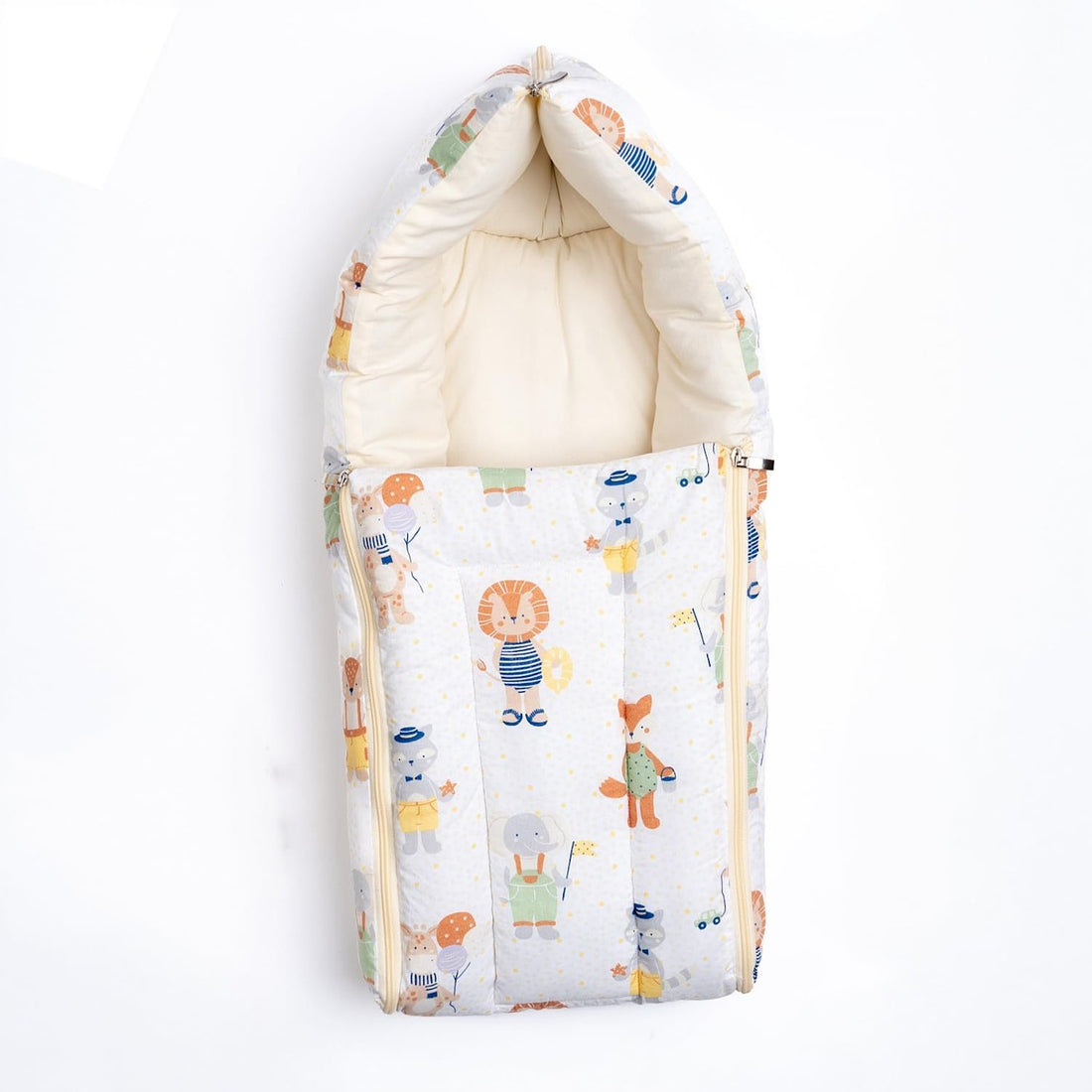 Amaranth Smokey 3-in-1 baby sleeping bag and carry nest made of soft cotton bedding for infants, with cozy, comfortable design.