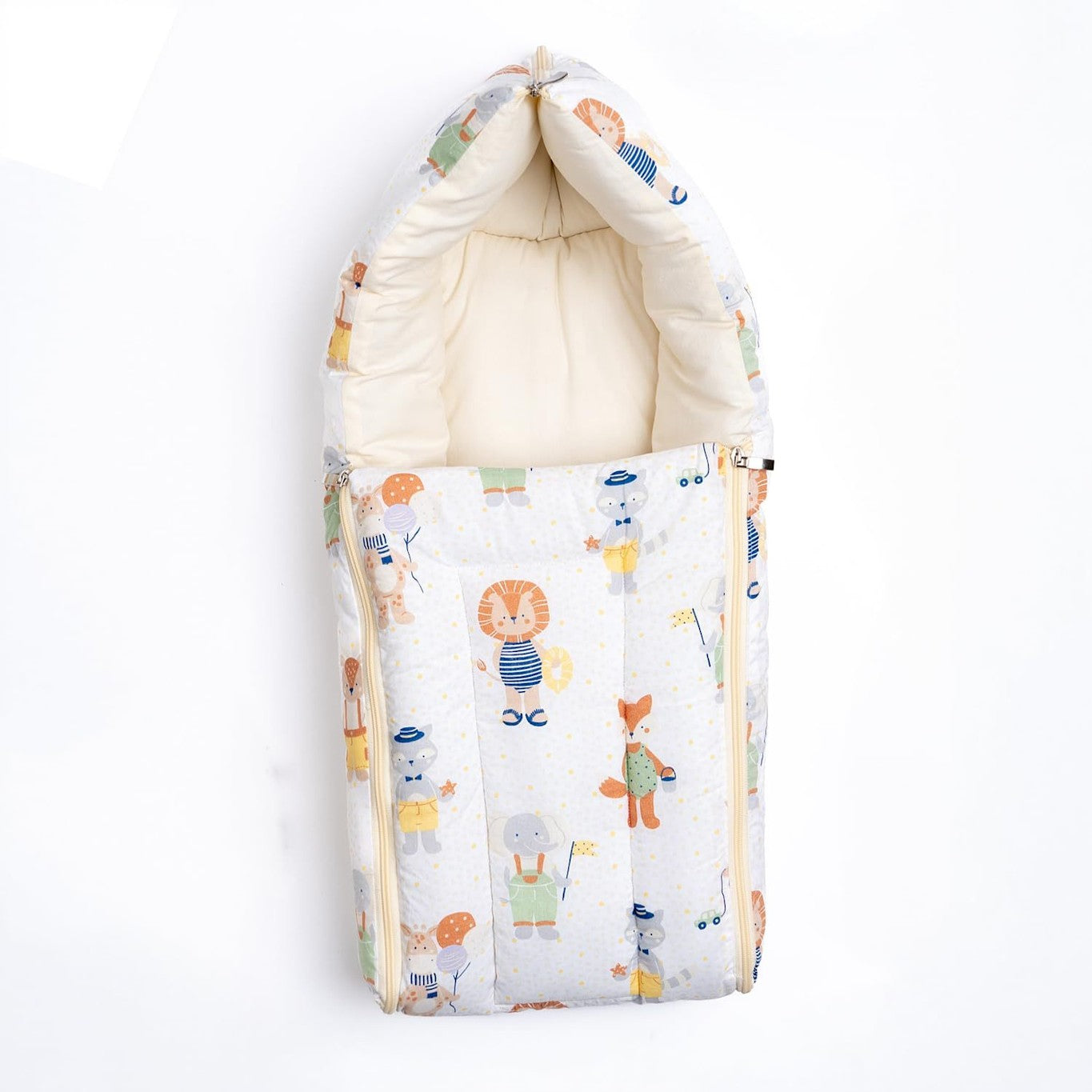 Amaranth Smokey 3-in-1 baby sleeping bag and carry nest made of soft cotton bedding for infants, with cozy, comfortable design.