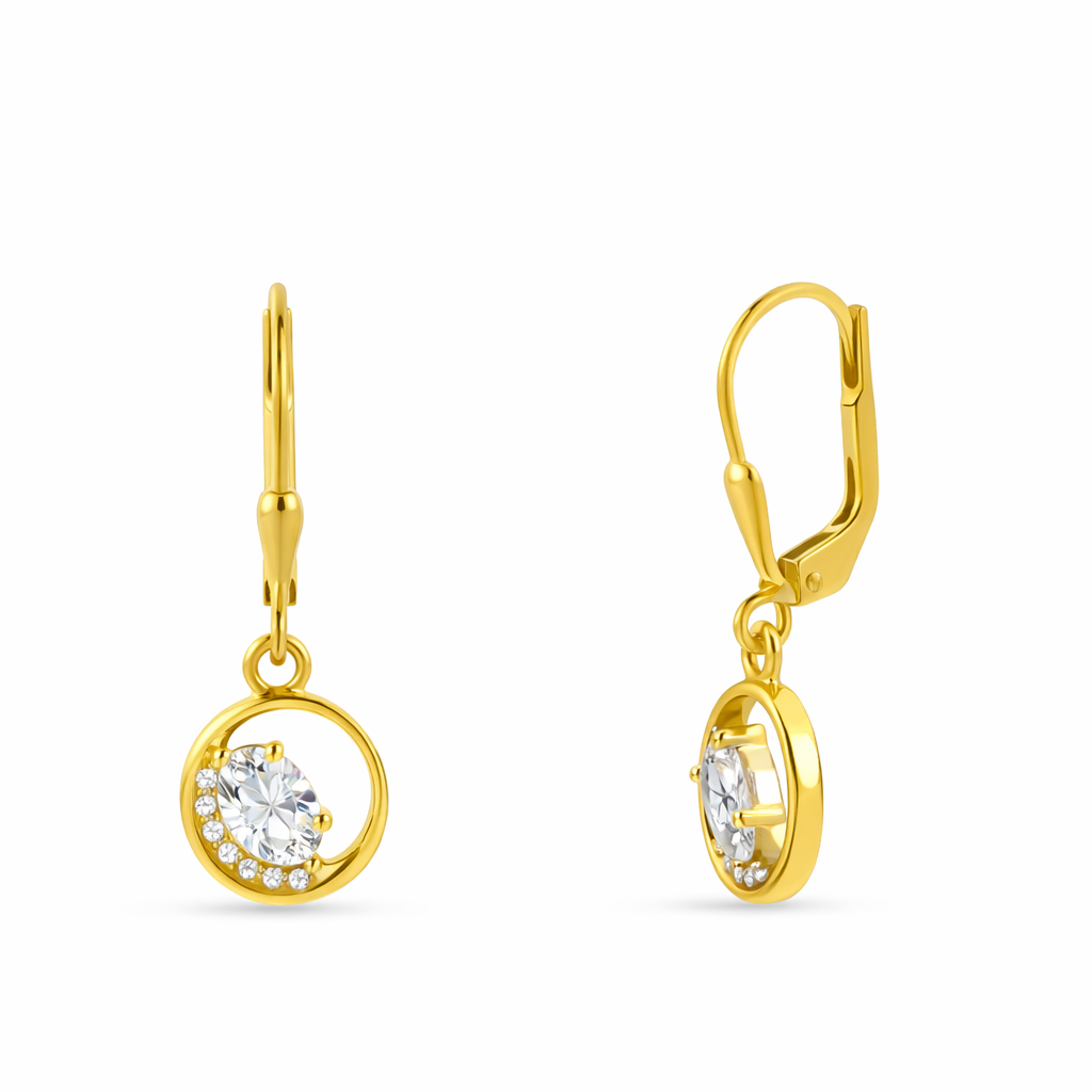 Elegant Amber Aether jewelry earrings with a stylish design, featuring polished metal and intricate detailing, perfect for a sophisticated look.