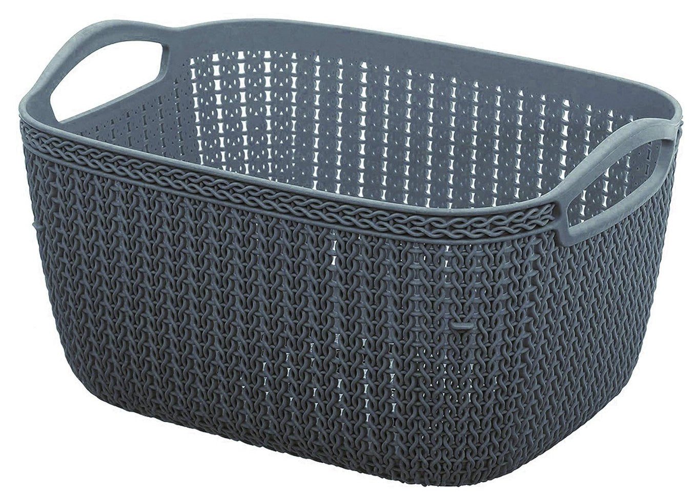 Amber Coco multipurpose plastic storage basket with handles, ideal for home organization and garden use, featuring a sturdy design.