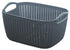 Amber Coco multipurpose plastic storage basket with handles, ideal for home organization and garden use, featuring a sturdy design.