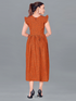 Brown printed A-line dress for women by Bronze Molly, size L, featuring a stylish design and comfortable fit.