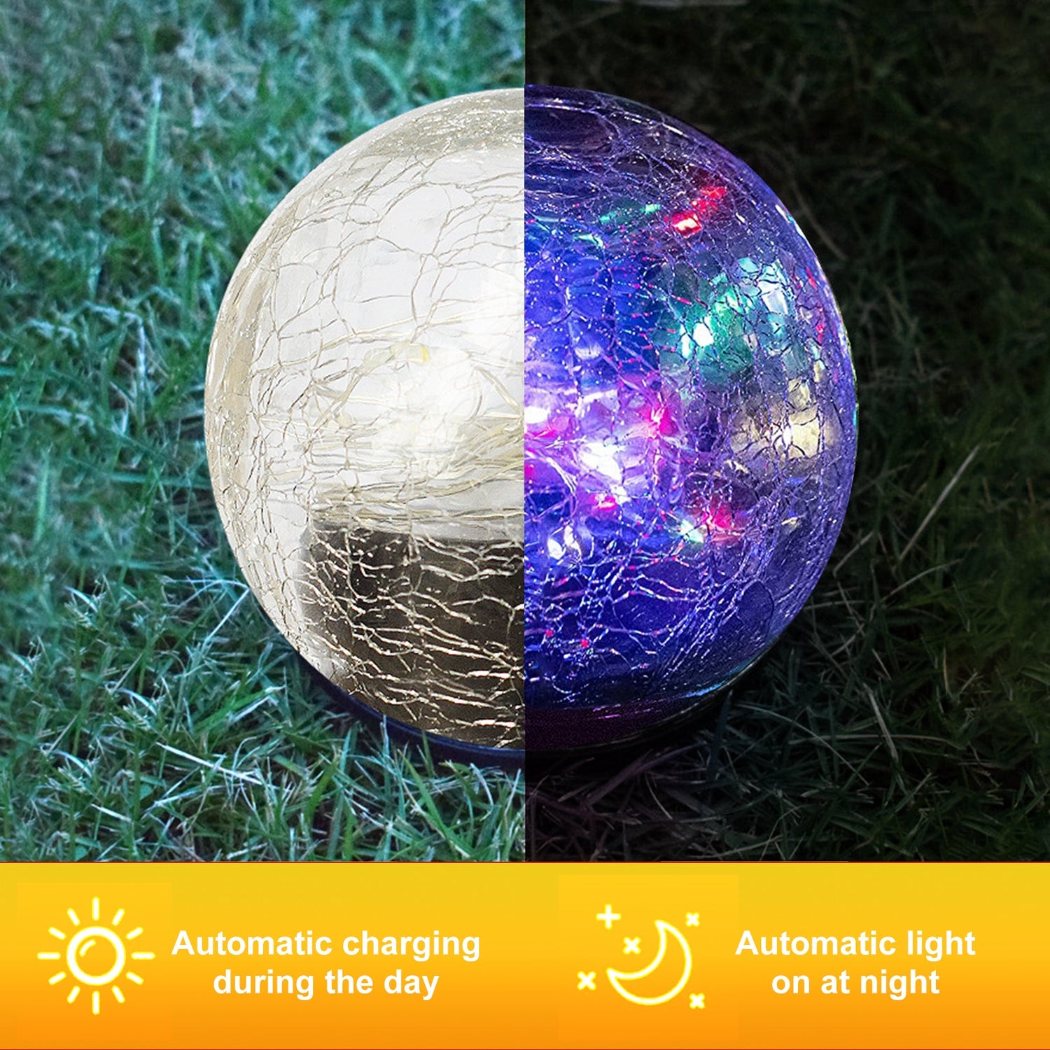 Outdoor Solar Crack Bottle 20 Light Waterproof Decoration Light by Pink Iolaus, featuring a decorative glass bottle with solar-powered string lights.