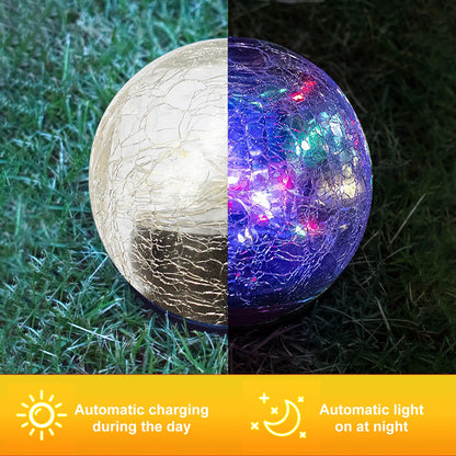 Outdoor Solar Crack Bottle 20 Light Waterproof Decoration Light by Pink Iolaus, featuring a decorative glass bottle with solar-powered string lights.