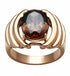 Turquoise Tiger IP Rose Gold brass ring featuring AAA grade cubic zirconia with intricate band design on a plain white background