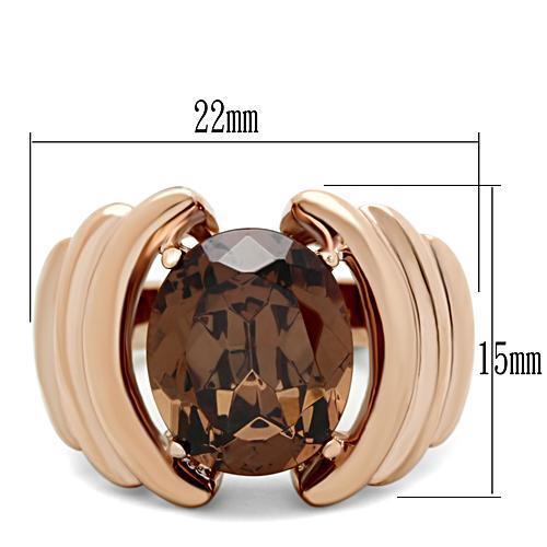 Turquoise Tiger GL242 rose gold brass ring with AAA grade CZ gemstone, stylish jewelry piece with ion plating finish.