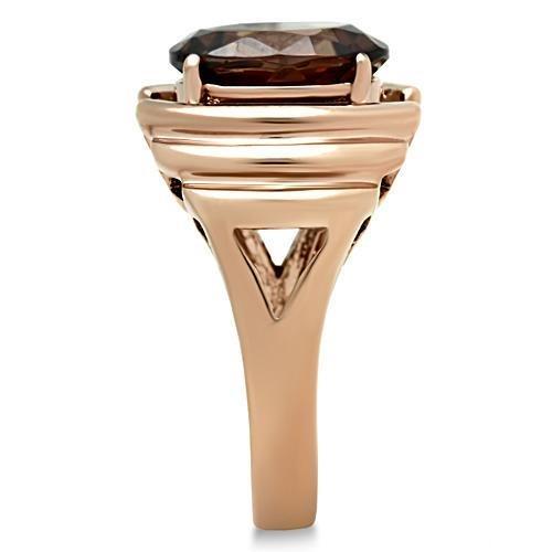 Turquoise Tiger GL242 rose gold brass ring with AAA grade CZ, featuring a sleek design and polished finish.