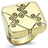 Turquoise Tiger GL287 gold-ion plated brass ring with epoxy, featuring a smooth band and decorative epoxy design.
