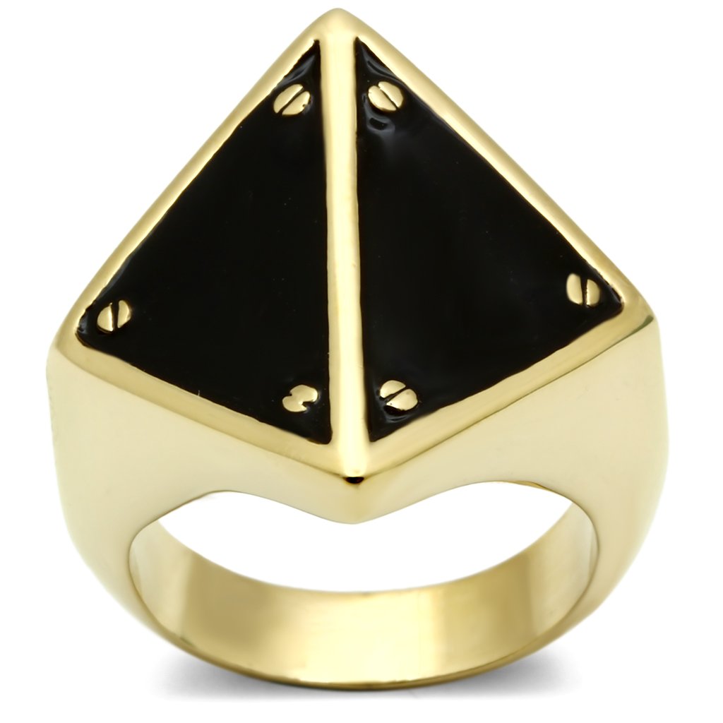 Turquoise Tiger GL325 gold-plated brass ring with epoxy detailing, showcasing a stylish and elegant jewelry design.
