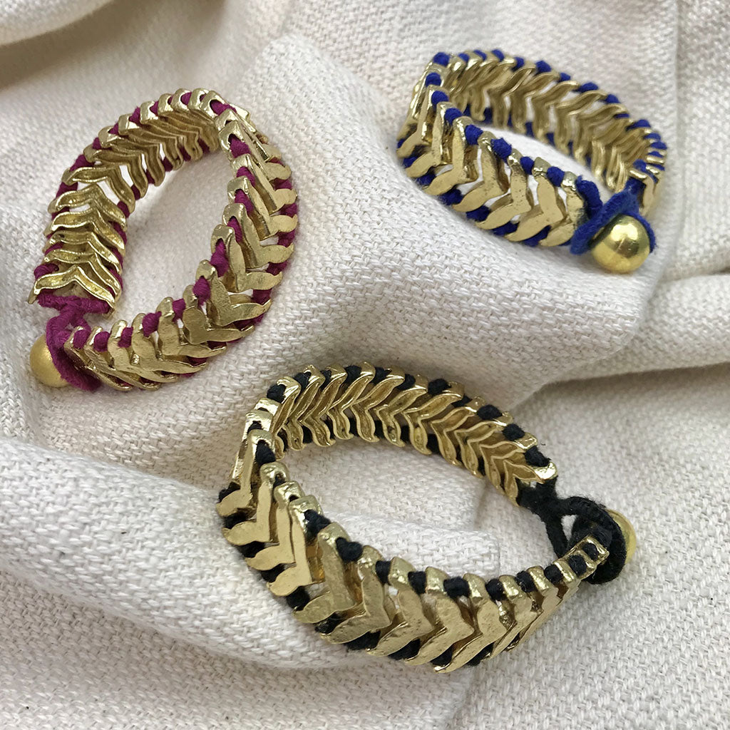 Gold fair trade handmade bracelet from Ariel&