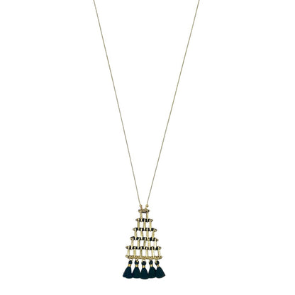 Gold pyramid necklace by Ariel, elegant jewelry piece featuring a geometric gold pendant on a delicate chain.
