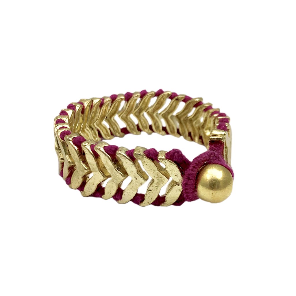 Gold Rina Temple bracelet by Ariel, a statement cuff design with intricate detailing and a polished finish.