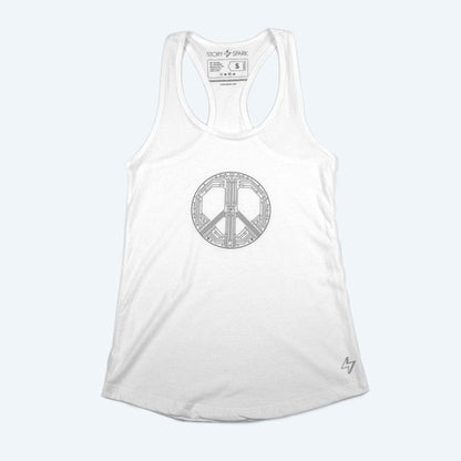 Orchid Mnemosyne Smart Peace Tank top with a graphic print, sleeveless design, and comfortable fit for casual wear.