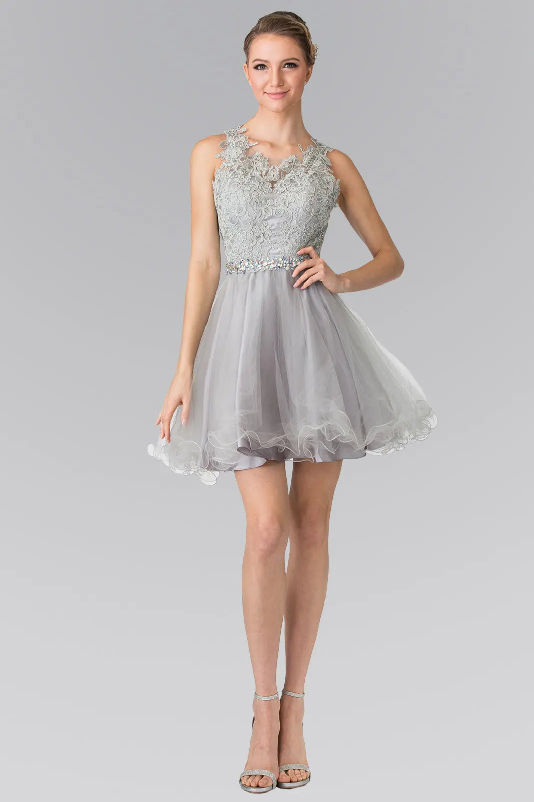 Bridesmaid dresses/black blush burgundy champagne mint navy silver snow white mauve lace illusion top a line short dress with beaded waist GS2375 GLGS2375