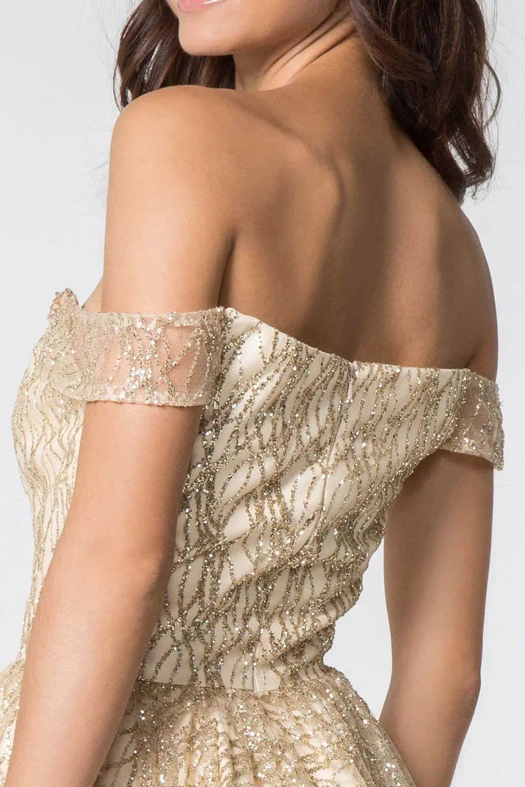 Homecoming dresses/rose gold champagne beads accented sweetheart neck glitter mesh short dress GS2834 GLGS2834