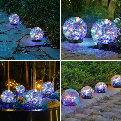 Outdoor solar crack bottle 20-light waterproof decoration by Pink Iolaus, featuring a rustic glass bottle with solar-powered string lights.