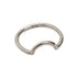 Ariel silver half moon ring featuring a sleek, polished crescent design perfect for everyday wear.