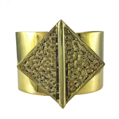 Ariel Hammered Bombshell Cuff bracelet with a textured, hammered metal design, stylish accessory for fashionable wrists.