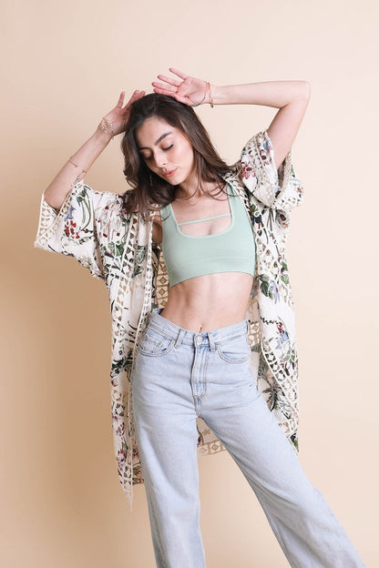 Ivory heirloom embroidered kimono from Periwinkle Aether&