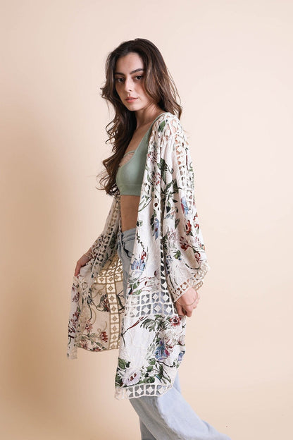 Heirloom embroidered kimono from Periwinkle Aether&