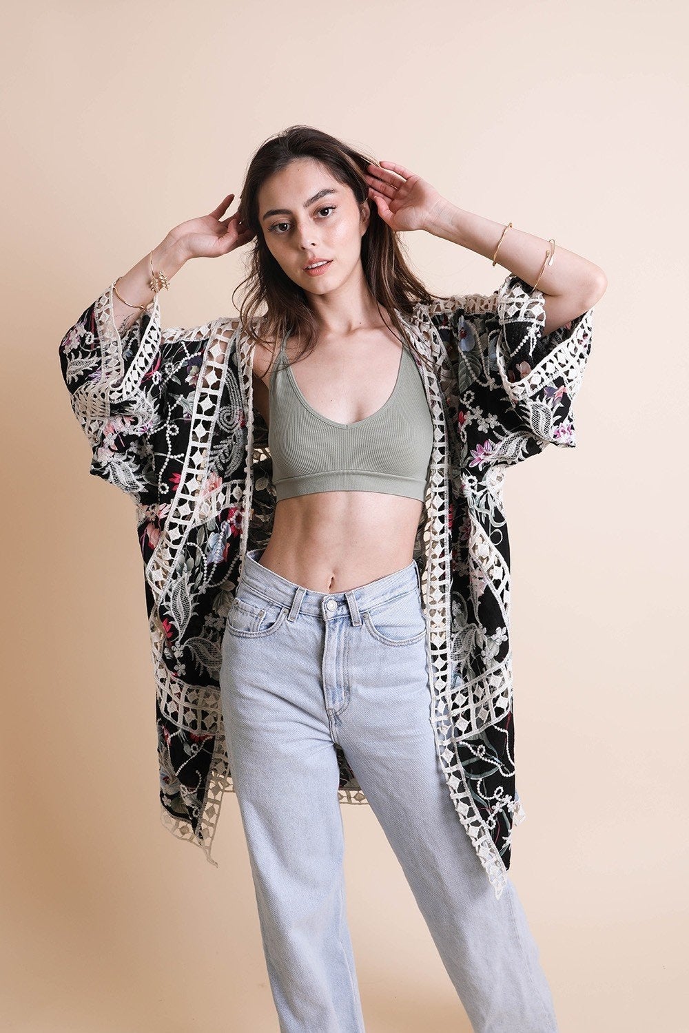 Heirloom embroidered kimono from Periwinkle Aether&