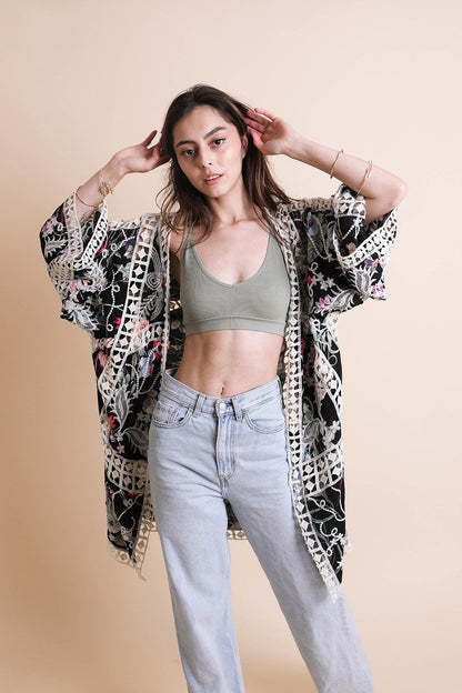 Heirloom embroidered kimono from Periwinkle Aether&