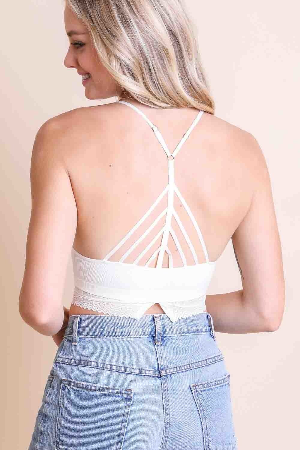 Periwinkle Aether high neck crochet trim bralette, featuring delicate crochet details and a stylish, comfortable lingerie design.