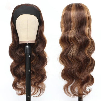 Cerise Alfie glueless human hair wig with highlight headband, body wave texture, natural look, suitable for bath and beauty use