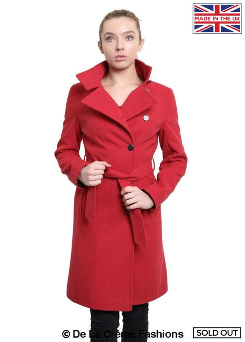 Red Rose Eleusis hip-length Keep It Simple coat, stylish jacket with clean design, shown on a model.