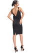 Black satin Homa Bow Back Dress by Peach Dionysus featuring a midi length, sweetheart neckline, and bow-back trim for women&