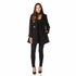 Black Rose Eleusis hooded coat with toggle fastenings, slim fit design, suitable for jackets and coats collection.