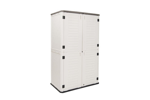 Emerald Thanatos Horti Cubic 66 cu. ft. outdoor vertical storage shed for garden organization and outdoor storage needs