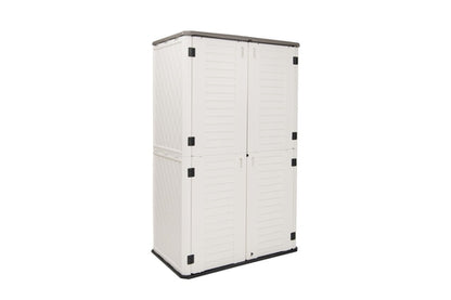 Emerald Thanatos Horti Cubic 66 cu. ft. outdoor vertical storage shed for garden organization and outdoor storage needs