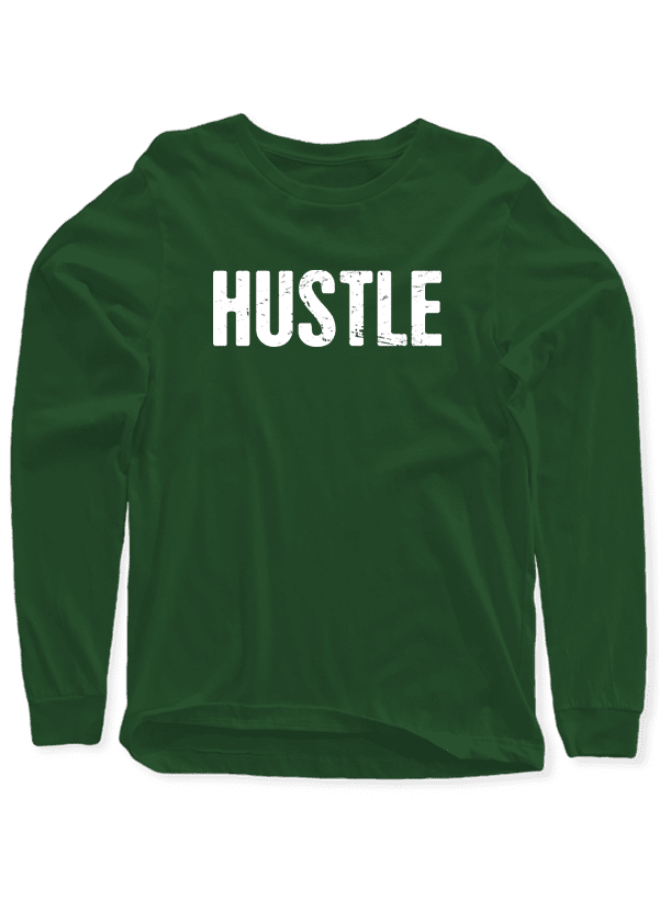 Scorpius Hustle full sleeves T-shirt in black, featuring a casual design and comfortable fit for everyday wear.