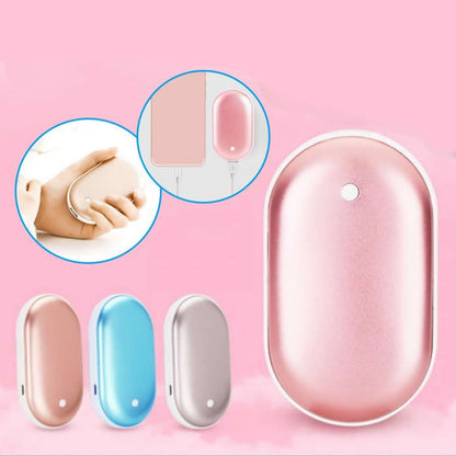 Salmon Lucky portable hand warmer and power bank, compact tech accessory with warming and charging features in a sleek design