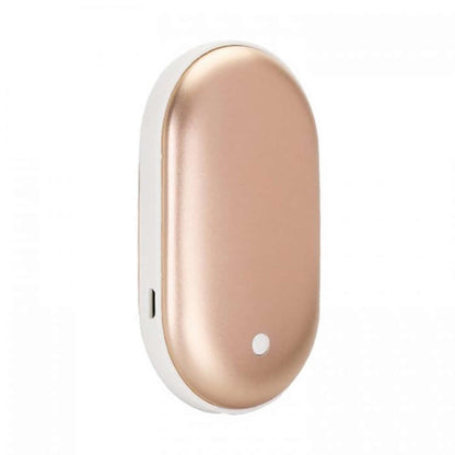Salmon Lucky warm and cozy portable hand warmer and power bank, compact tech accessory with a sleek design for on-the-go warmth and charging.