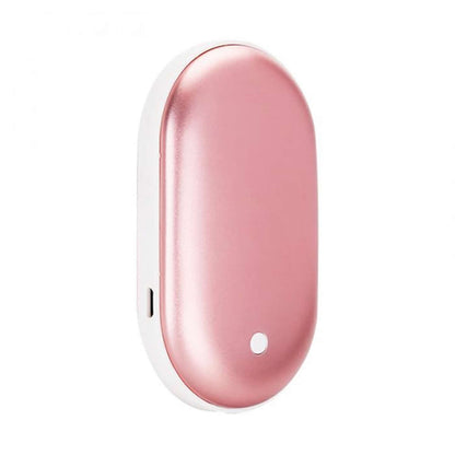 Salmon Lucky warm and cozy portable hand warmer and power bank, compact tech accessory with digital display and rechargeable battery
