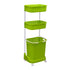 Three-tier Ultramarine Dione laundry hamper with mobile rack, designed for bathroom storage and easy transport.