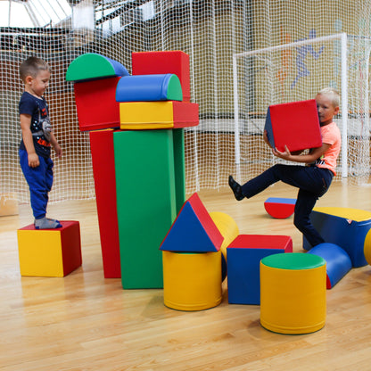 Blush Apricot Mega Fort soft play set with igloo-shaped furniture, colorful cushions, and cozy indoor play area for kids