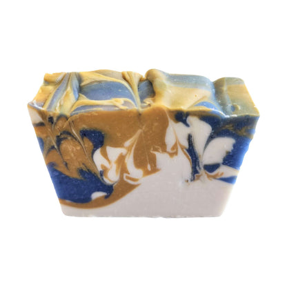 Yellow Shadow Mai Tai Soap for bath and beauty, showing a colorful, handcrafted soap bar with tropical-inspired design.