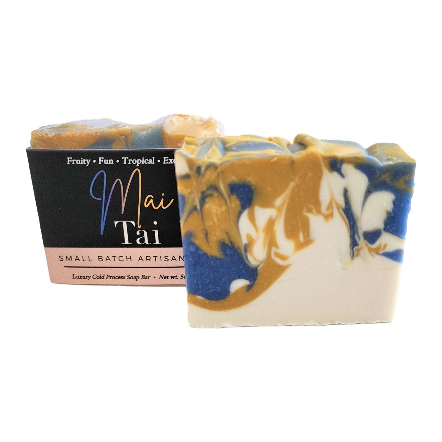 Yellow Shadow Mai Tai soap bar for bath and beauty, with a vibrant, colorful design and smooth texture.