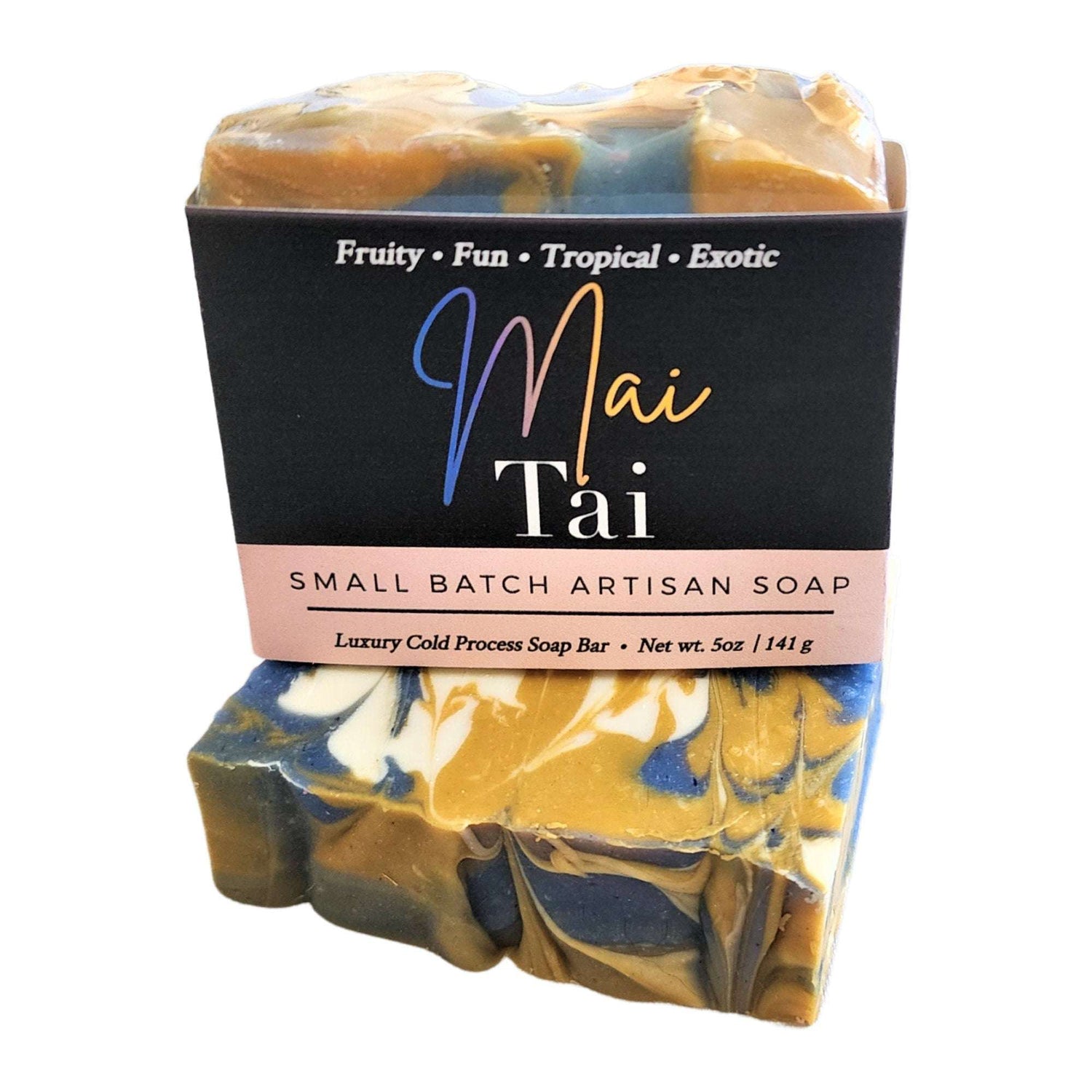 Yellow Shadow Mai Tai Soap for bath and beauty, featuring a vibrant, aromatic bar with tropical-inspired scent and colorful design.