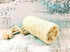 Organic natural 4-inch yellow Shadow loofah sponge for bathroom exfoliation, vegan luffa for gentle skin cleansing.